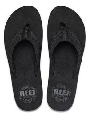 New REEF Black Women's Platform Flip Flop Sandal Size 11